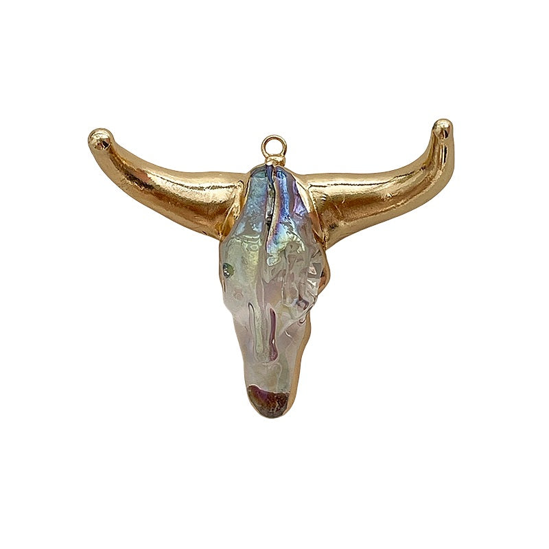Gold Alloy Resin Transparent Bull Head Accessories