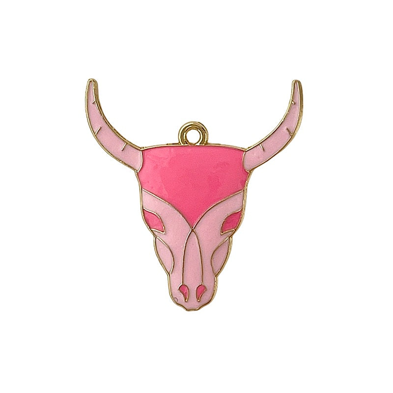 Pink Alloy Oil-dripping Bull Head Accessories