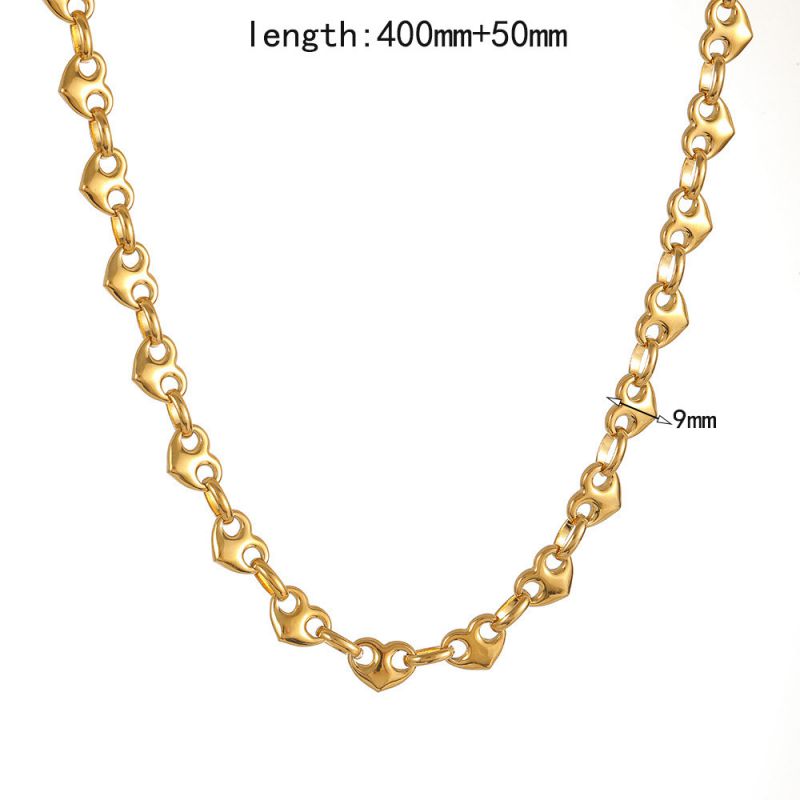 Necklace 304 Stainless Steel Heart-shaped Pig Nose Clasp Necklace