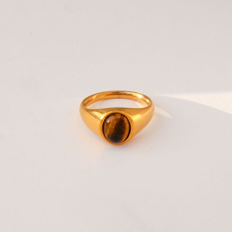 Ring #2 304 Stainless Steel Tiger Eye Ring
