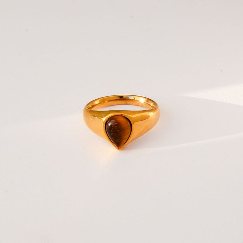 Ring #2 304 Stainless Steel Tiger Eye Ring