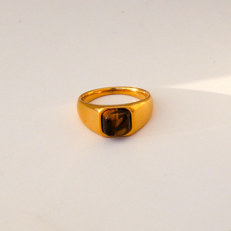 Ring #2 304 Stainless Steel Tiger Eye Ring