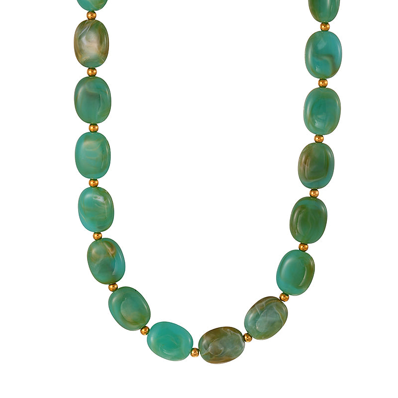 Orange Resin Beaded Necklace