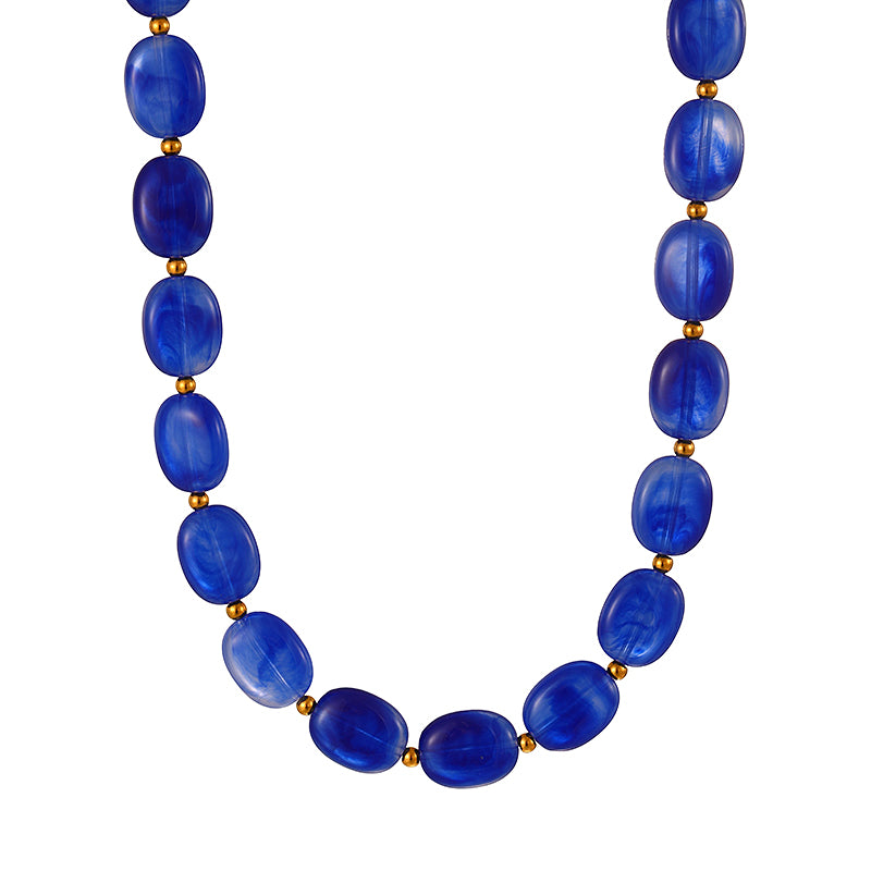 Orange Resin Beaded Necklace