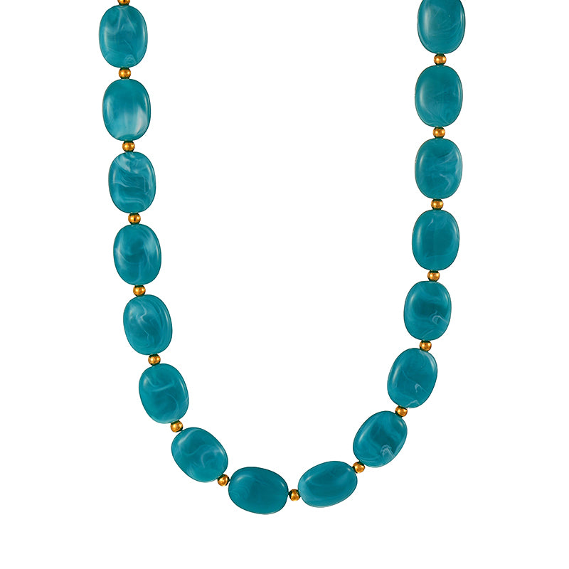 Orange Resin Beaded Necklace