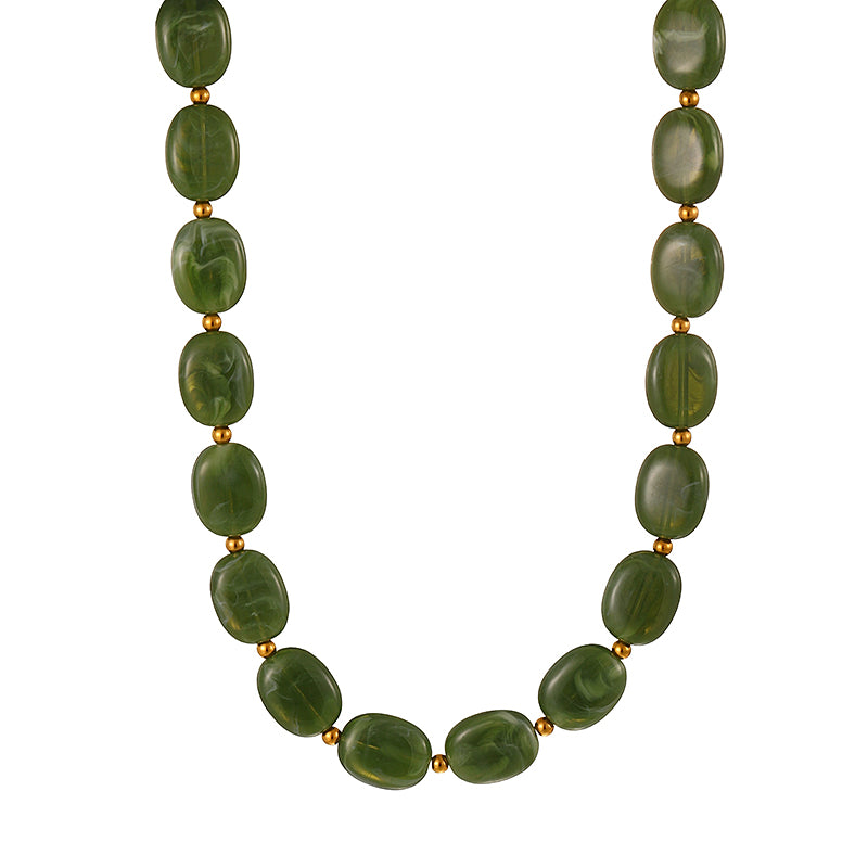 Orange Resin Beaded Necklace