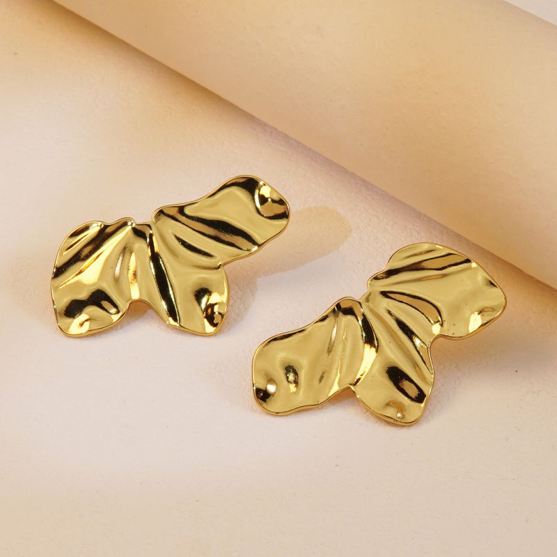 Gold Stainless Steel Irregular Earrings