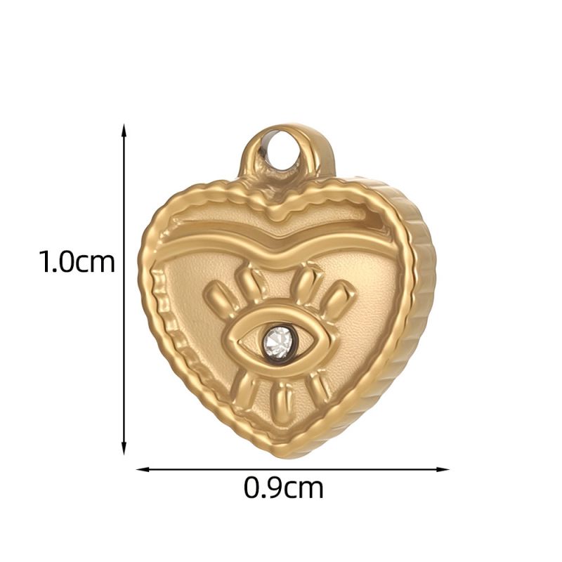 Pendant #11 Stainless Steel Diamond-encrusted Heart Pendant (without Chain)