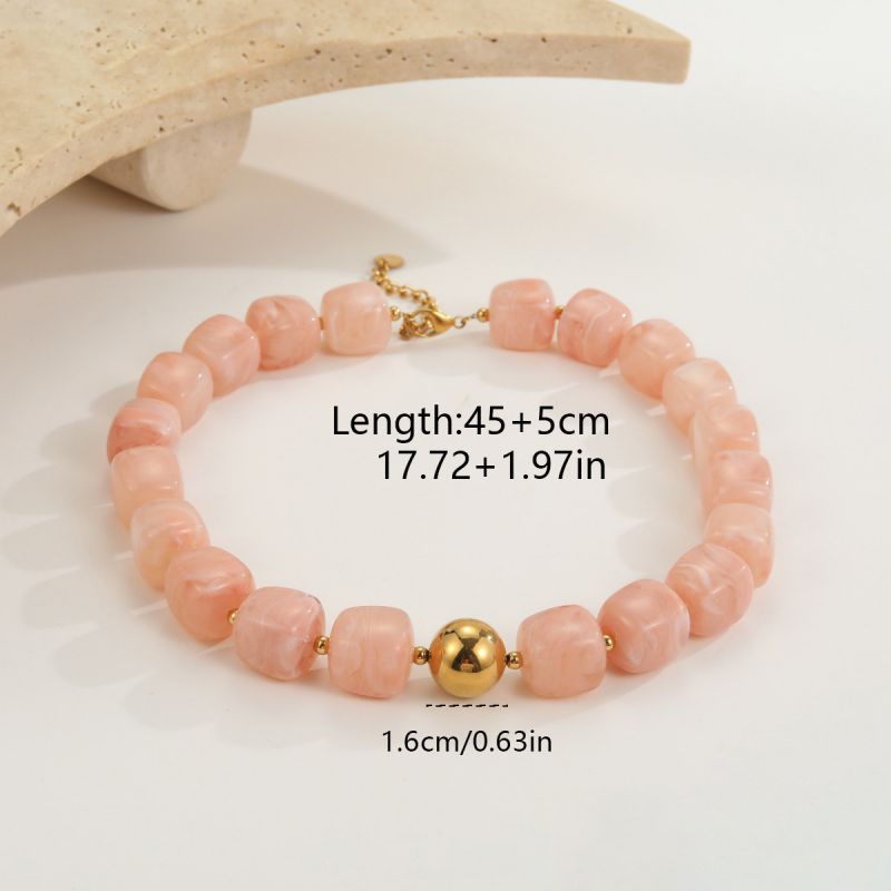 Brown Stainless Steel Irregular Beaded Bracelet