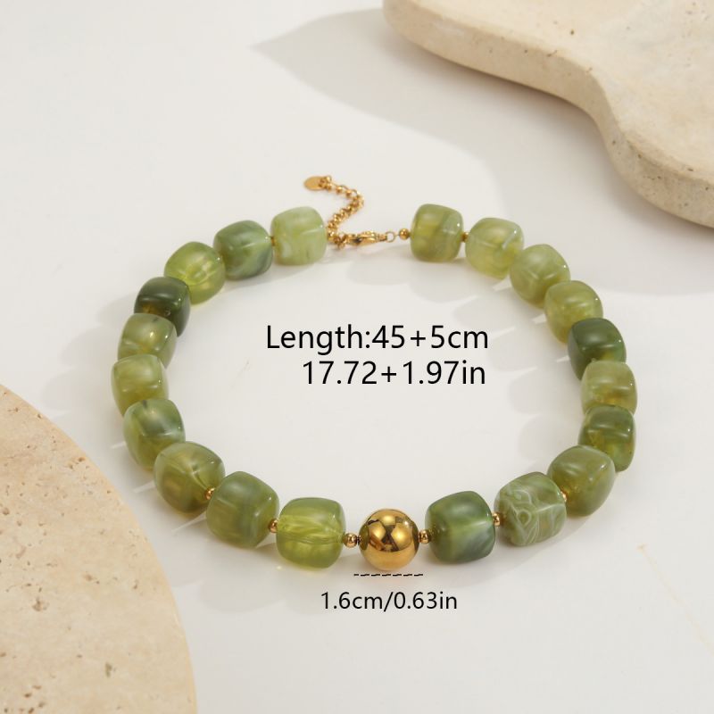 Brown Stainless Steel Irregular Beaded Bracelet