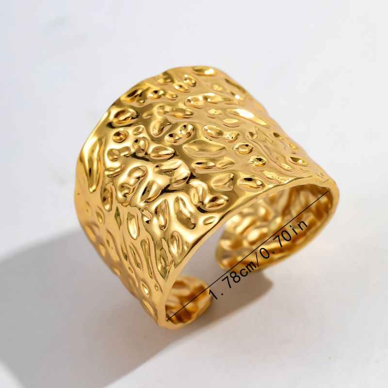 Wide Hammered Ring Stainless Steel Wide Hammered Ring