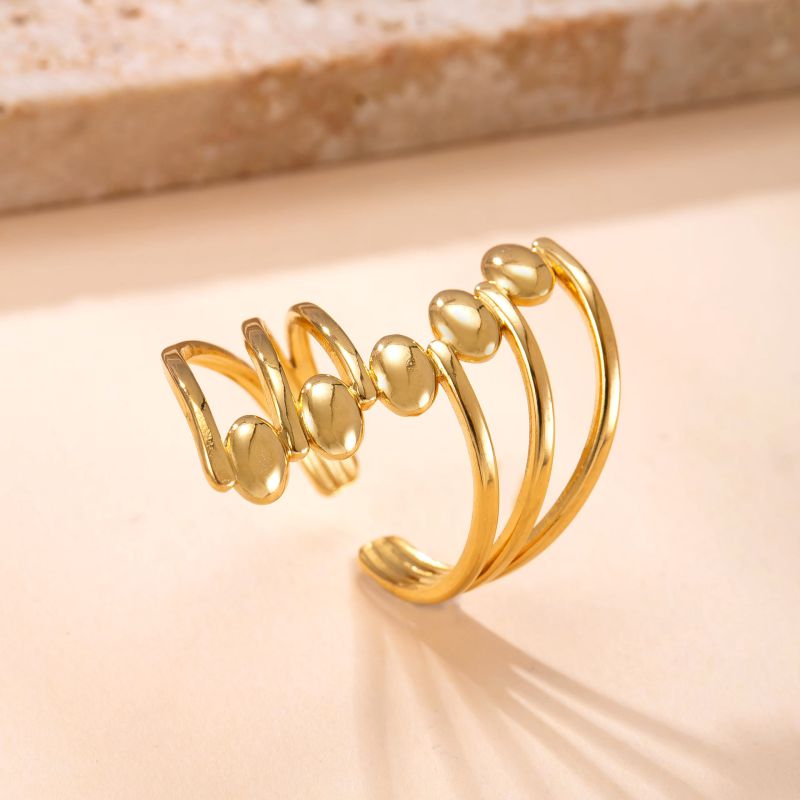 Gold A Irregularly Shaped Stainless Steel Ring