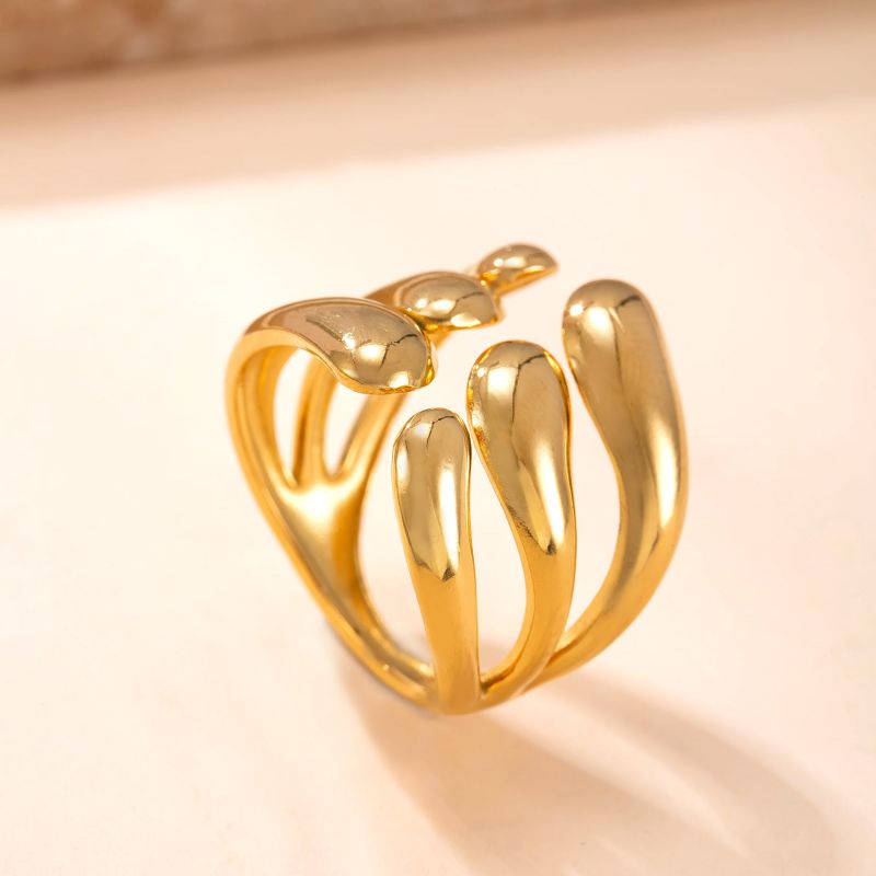 Gold A Irregularly Shaped Stainless Steel Ring