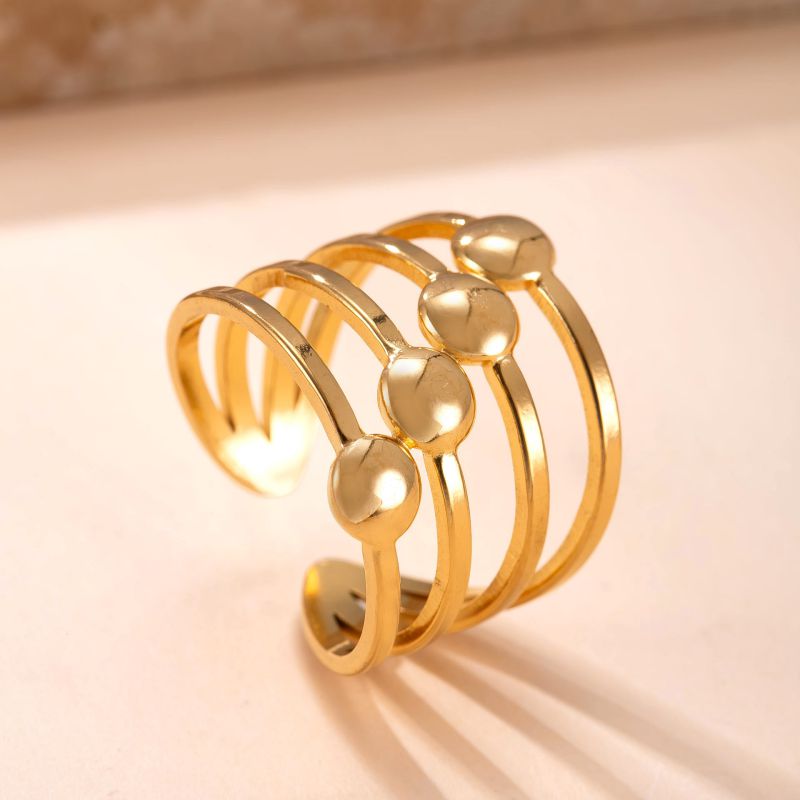 Gold A Irregularly Shaped Stainless Steel Ring