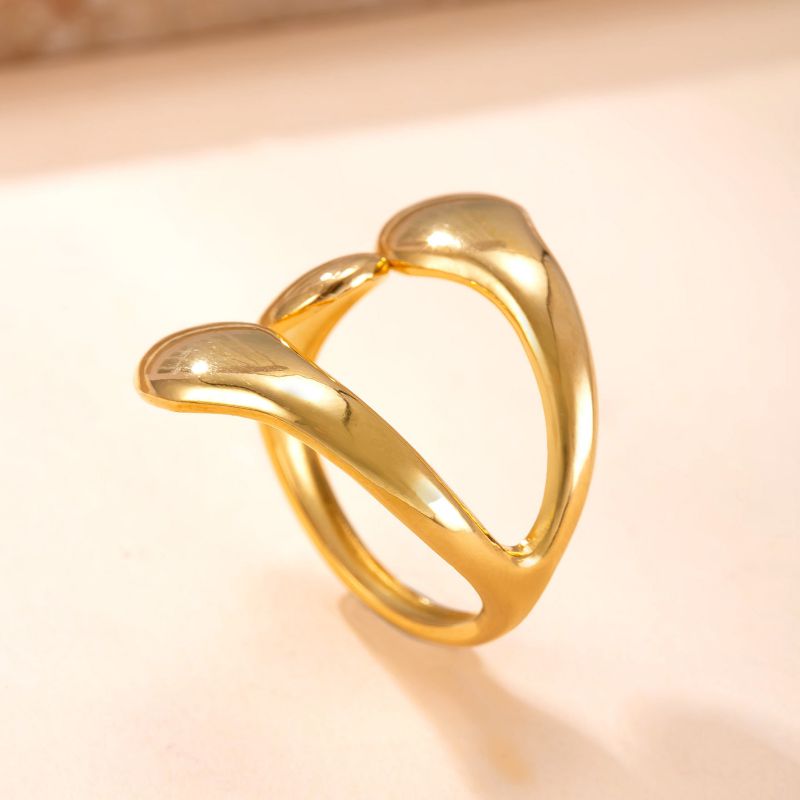 Gold A Irregularly Shaped Stainless Steel Ring