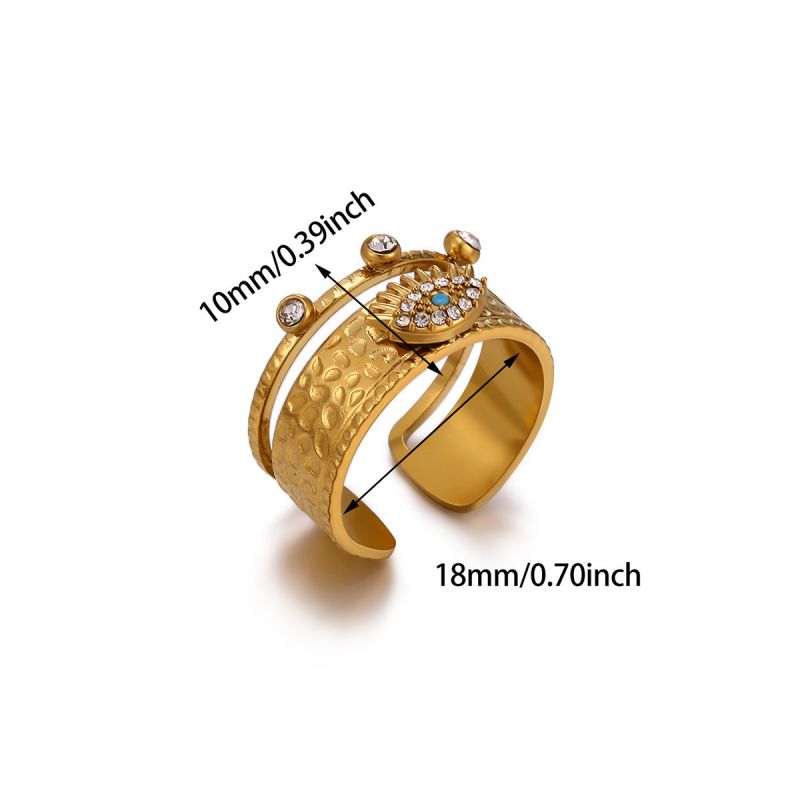 Ring #1 304 Stainless Steel Diamond-set Eye Ring