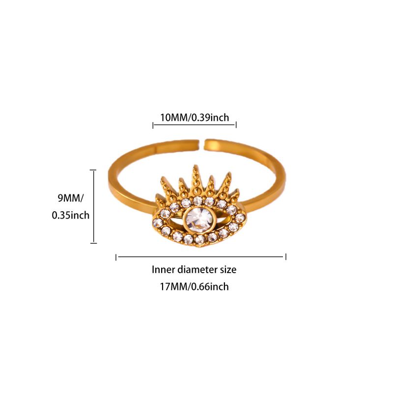 Ring #1 304 Stainless Steel Diamond-set Eye Ring
