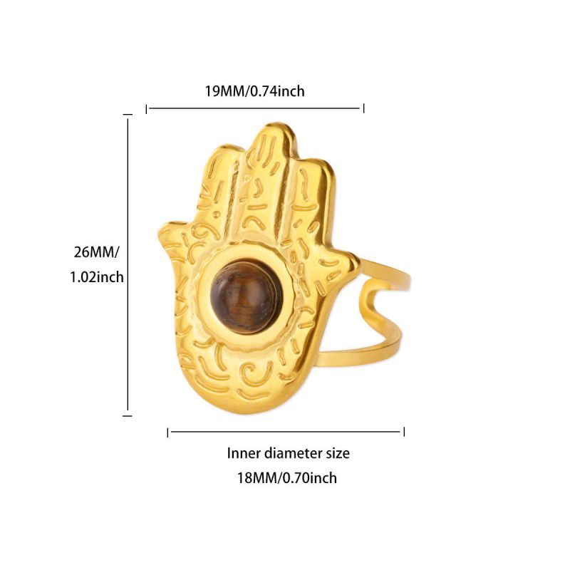 Ring #1 304 Stainless Steel Diamond-set Eye Ring