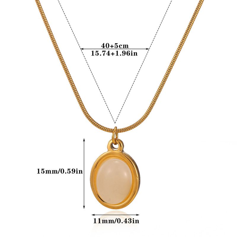Necklace #1 304 Stainless Steel Oval Necklace
