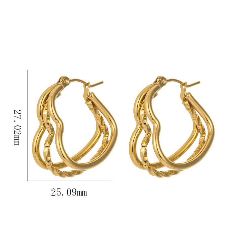 Earring #3 Titanium Steel Heart-shaped Earrings