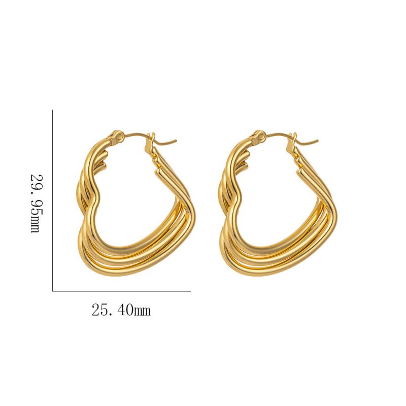 Earring #3 Titanium Steel Heart-shaped Earrings