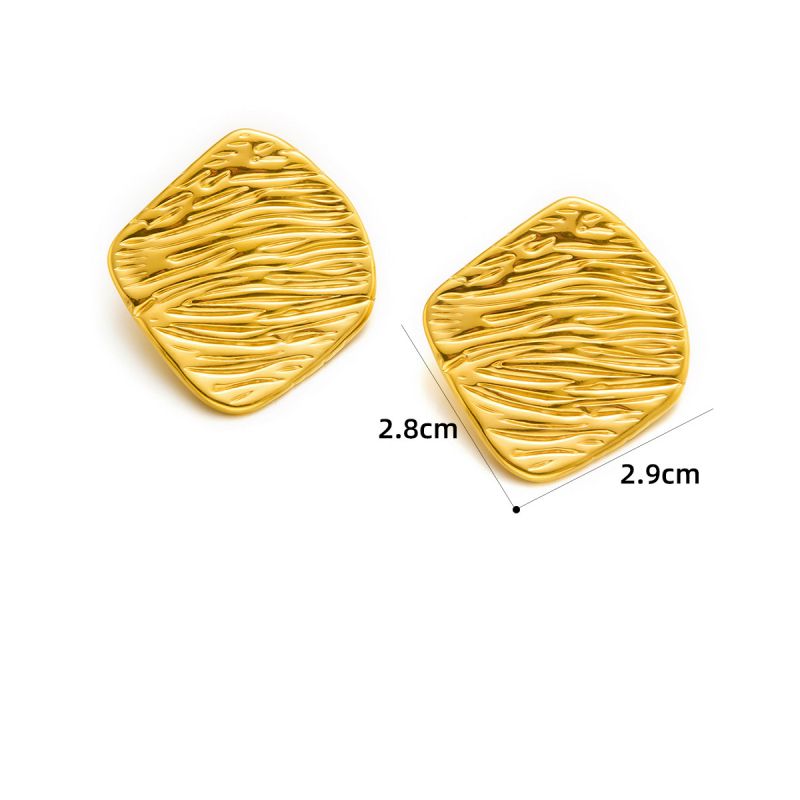 Earring #5 Titanium Steel Pleated Earrings