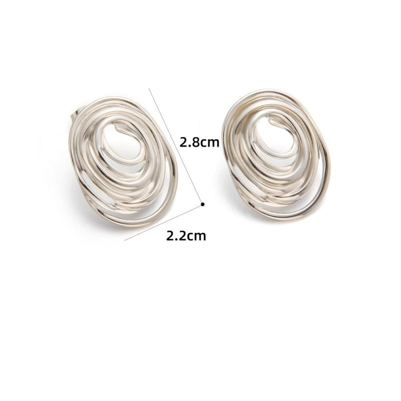 Earring #5 Titanium Steel Pleated Earrings