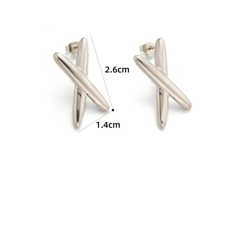 Earring #5 Titanium Steel Pleated Earrings