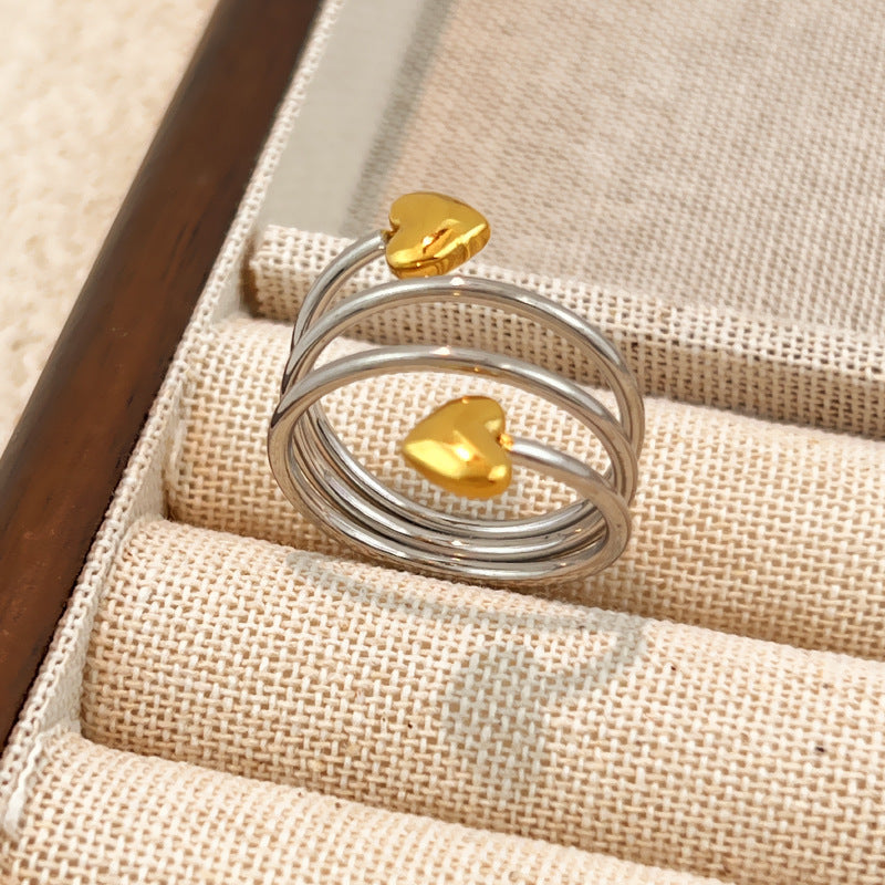 Ring #1 Stainless Steel Two-tone Irregular Shape Ring