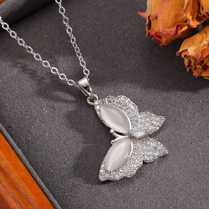 Gold Necklace 304 Stainless Steel Hollow Double-layer Bow Necklace