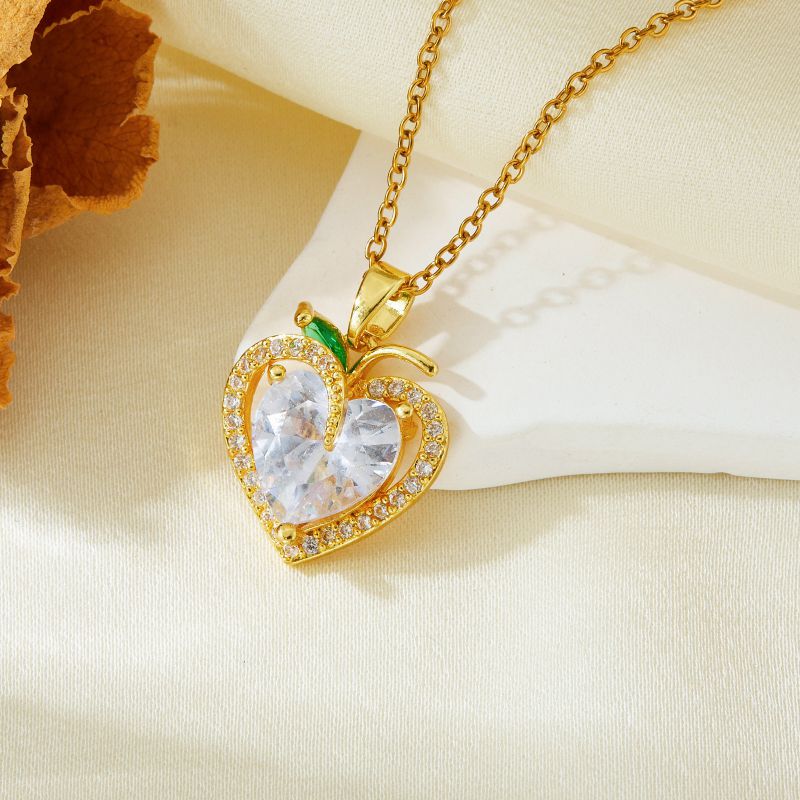 Necklace #7 304 Stainless Steel Diamond Heart Necklace