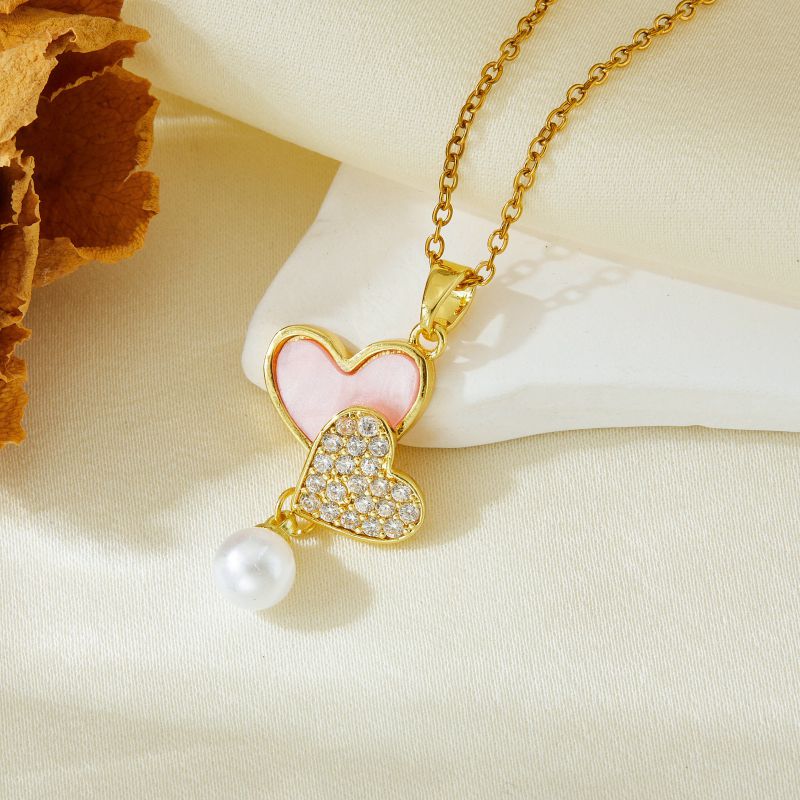 Necklace #7 304 Stainless Steel Diamond Heart Necklace