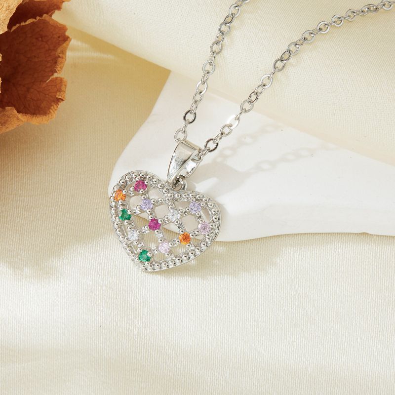 Necklace #7 304 Stainless Steel Diamond Heart Necklace