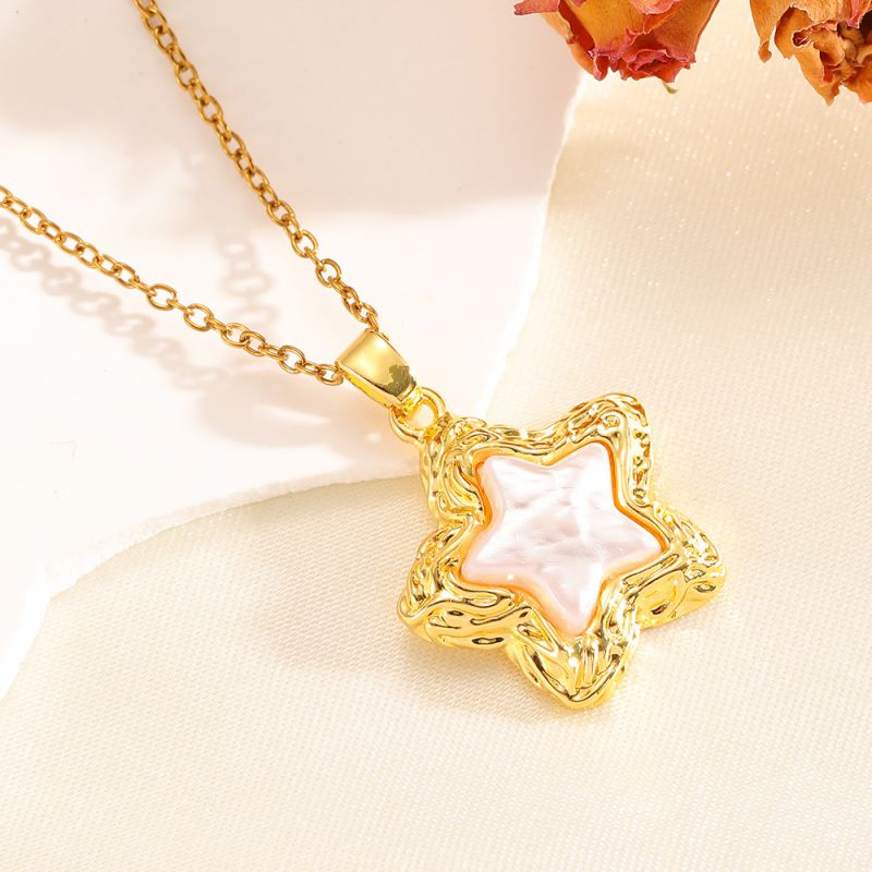 Silver 304 Stainless Steel Five-pointed Star Necklace