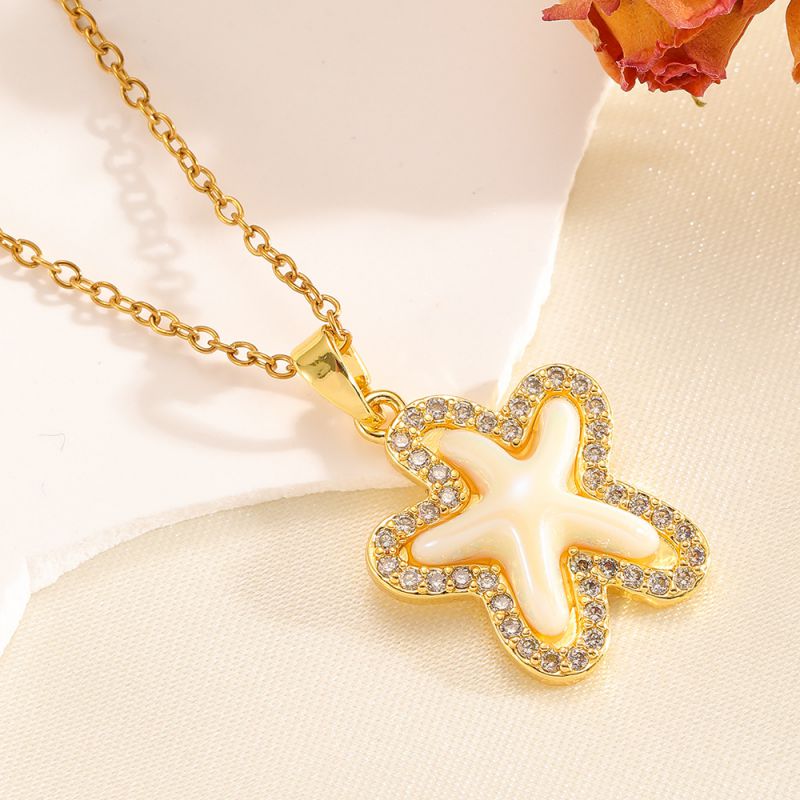 Silver 304 Stainless Steel Five-pointed Star Necklace