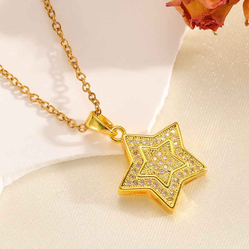 Silver 304 Stainless Steel Five-pointed Star Necklace