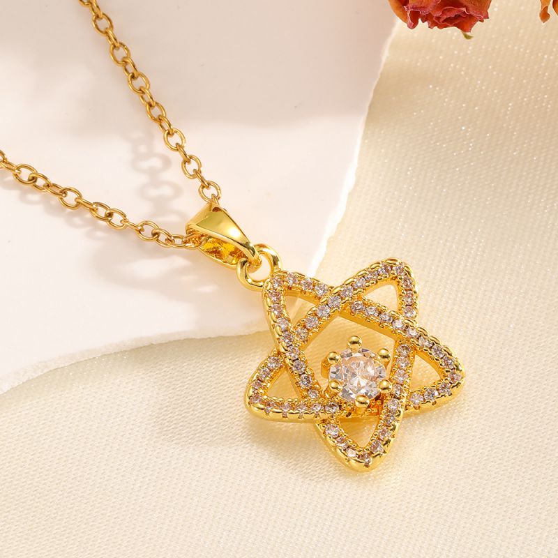 Silver 304 Stainless Steel Five-pointed Star Necklace