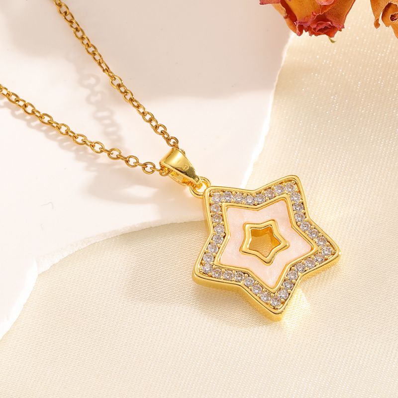 Silver 304 Stainless Steel Five-pointed Star Necklace