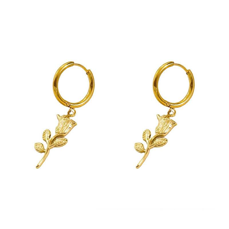 Earring #106 Titanium Steel Shell Hoop Earrings