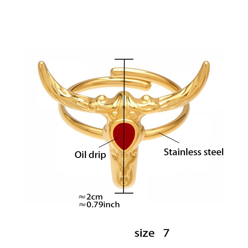 Ring #1 Stainless Steel Bull Head Dripping Ring