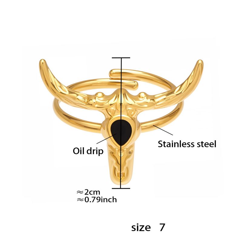 Ring #1 Stainless Steel Bull Head Dripping Ring