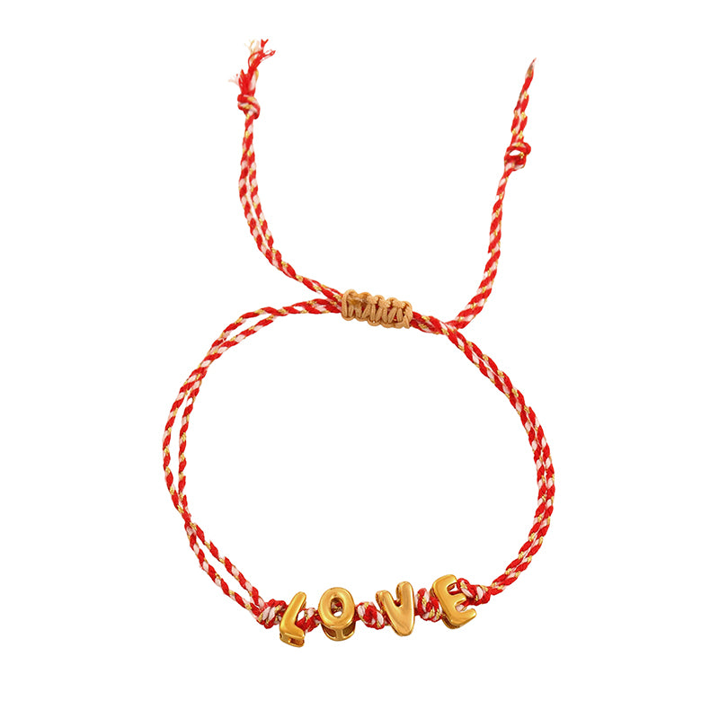 Amor Titanium Steel Letter Braided Double-layer Bracelet