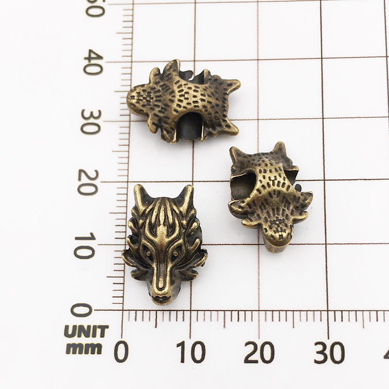 Ancient Bronze Wolf Head - 12x17-4mm Diy Alloy Wolf Head Beads (1 Piece)
