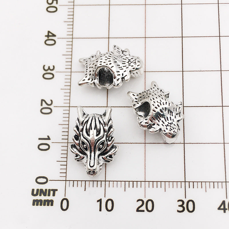 Ancient Bronze Wolf Head - 12x17-4mm Diy Alloy Wolf Head Beads (1 Piece)