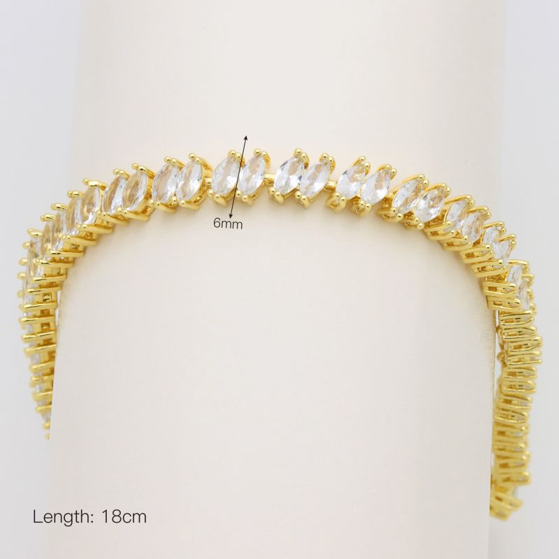 B Brass Square Bracelet With Diamonds