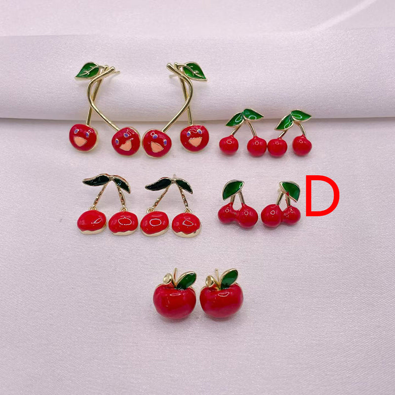 B Copper Cherry Earrings