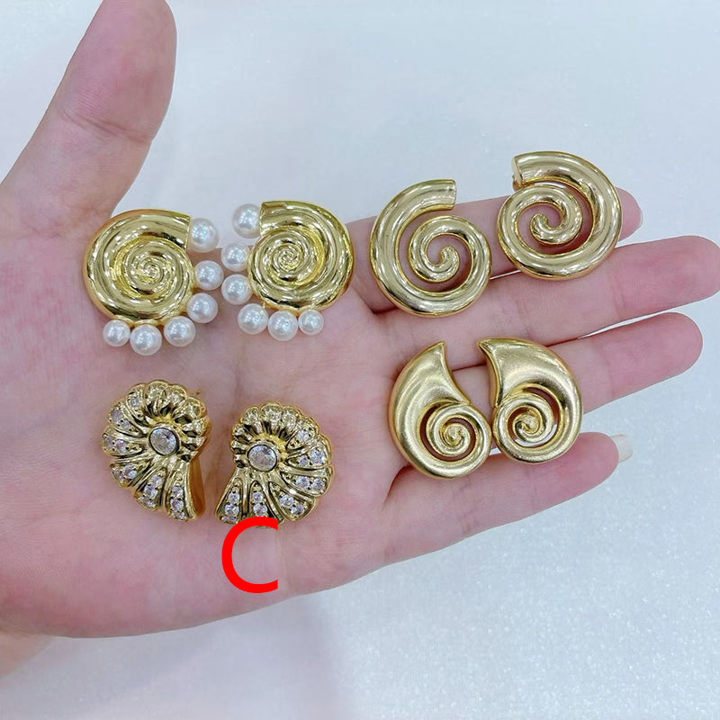 B Copper Conch Earrings