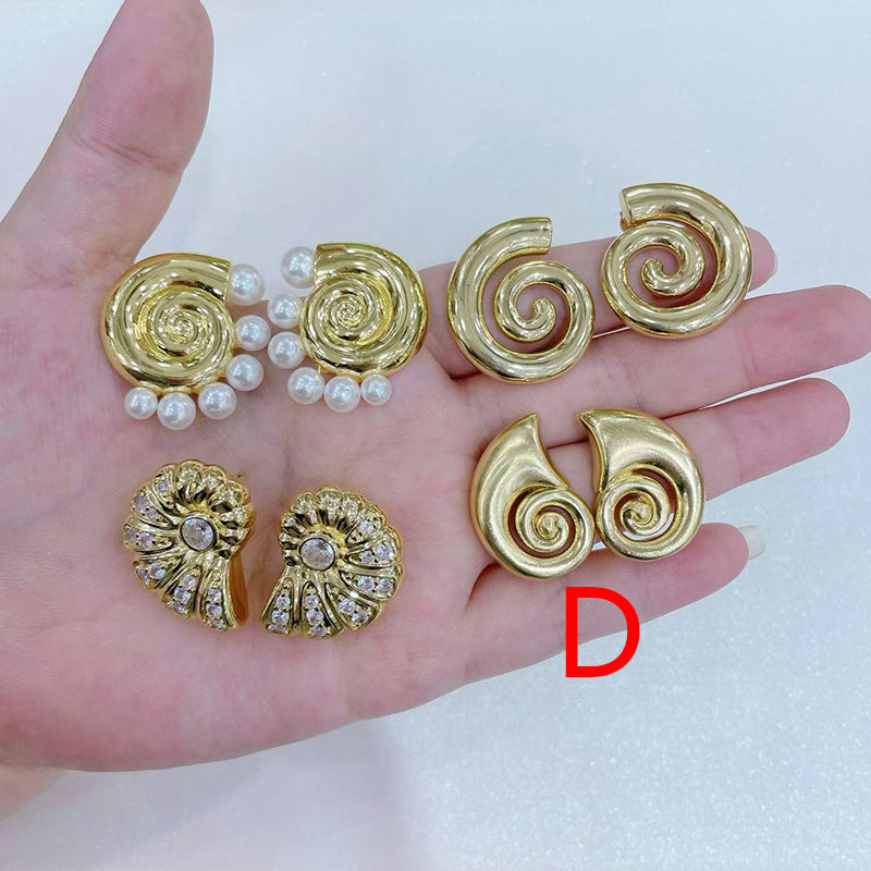 B Copper Conch Earrings