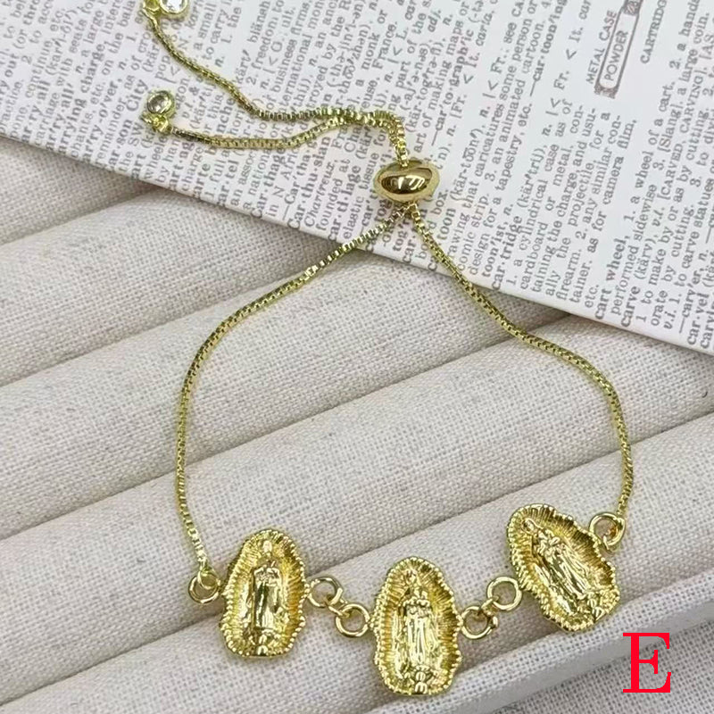 B Copper Diamond-encrusted Portrait Bracelet