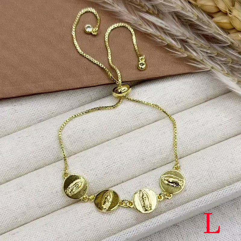 B Copper Diamond-encrusted Portrait Bracelet